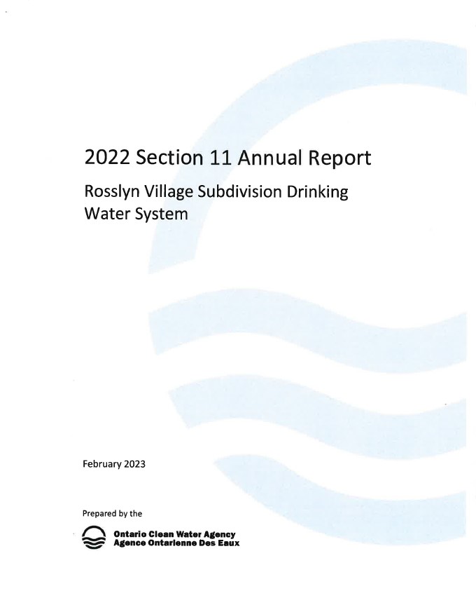 Rosslyn 2022 Section 11 Annual Report - Revised March 16 2023
